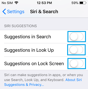 غیرفعال کردن Siri App Suggestions در آیفون 